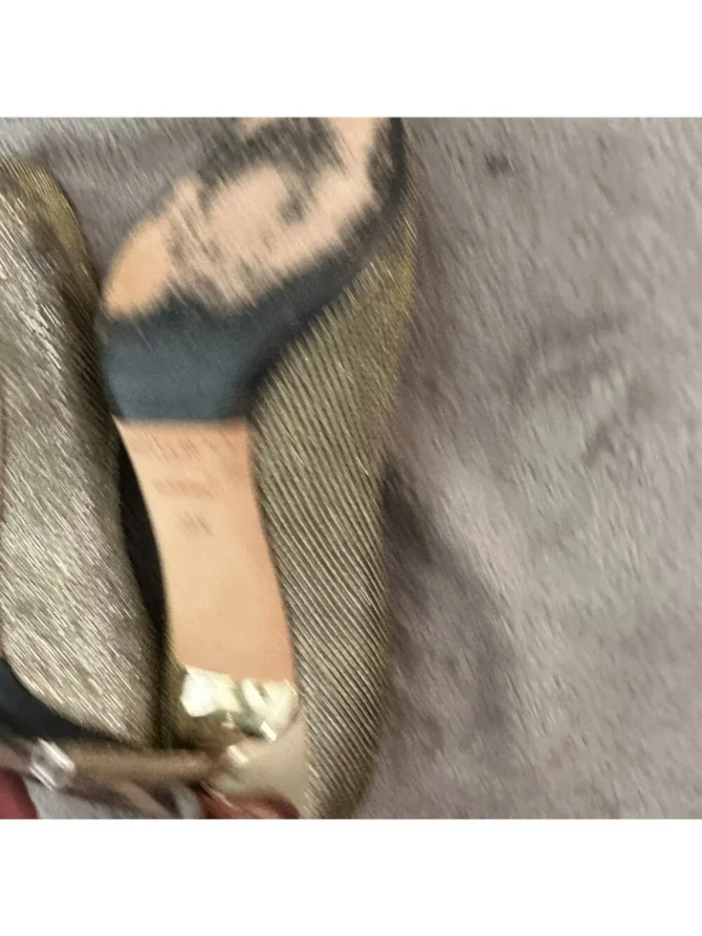 *as is* Jimmy Choo Evelyn Glitter Peep Toe Gold Heels Womens size 38.5